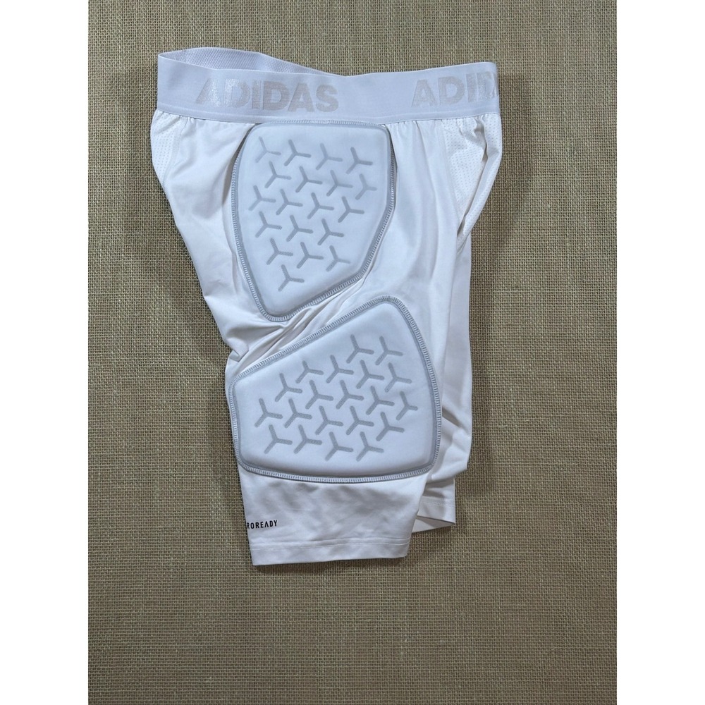 Adidas Aeroready Men White Padded Football Compression Shorts Medium MAF3021